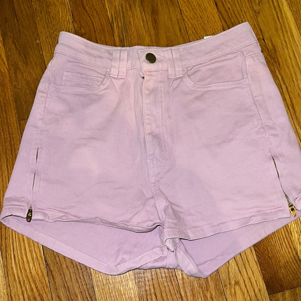 Lavender high waisted shorts
